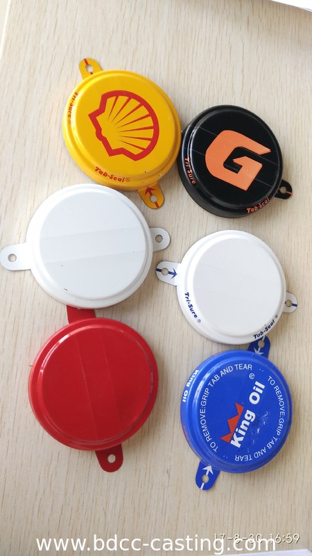 Spezialverschluss für Laschen, Tri-Sure, Gewindeabdeckung, Tankflansch; Farbdruck kann nach Kundenwunsch angepasst werden